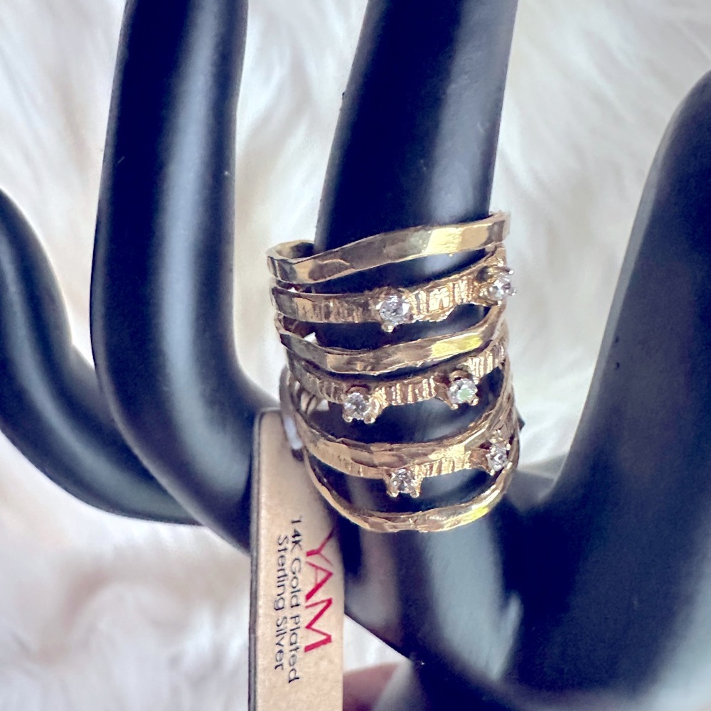 GOLD PLATED STEALING SILVER RING ISRAEL